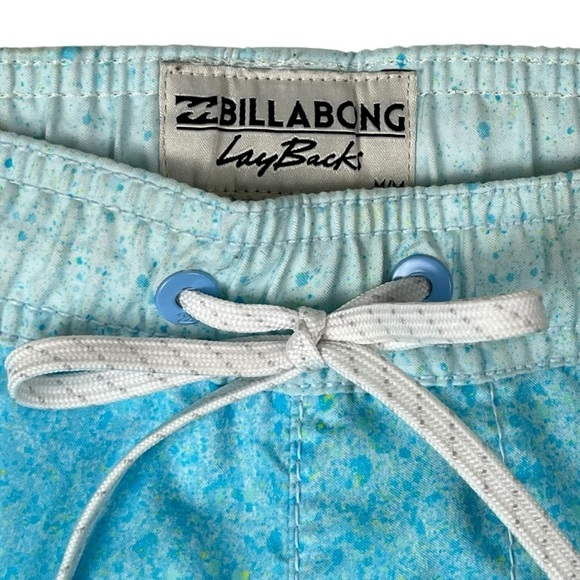 Billabong Laybacks Swim Trunks Men’s Size M – Orange Blue Gradient Board Shorts - Picture 7 of 11